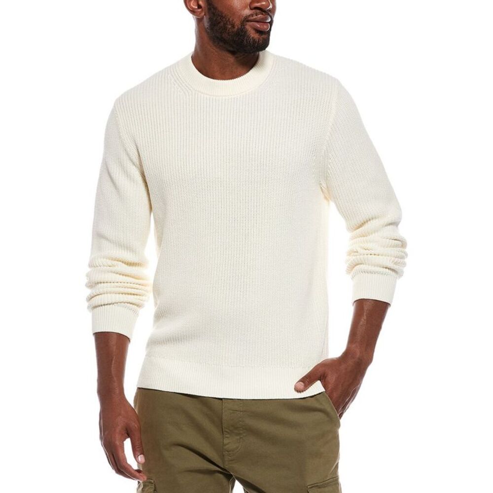 Madewell Mens Shaker Stitch Crewneck Sweater, White
